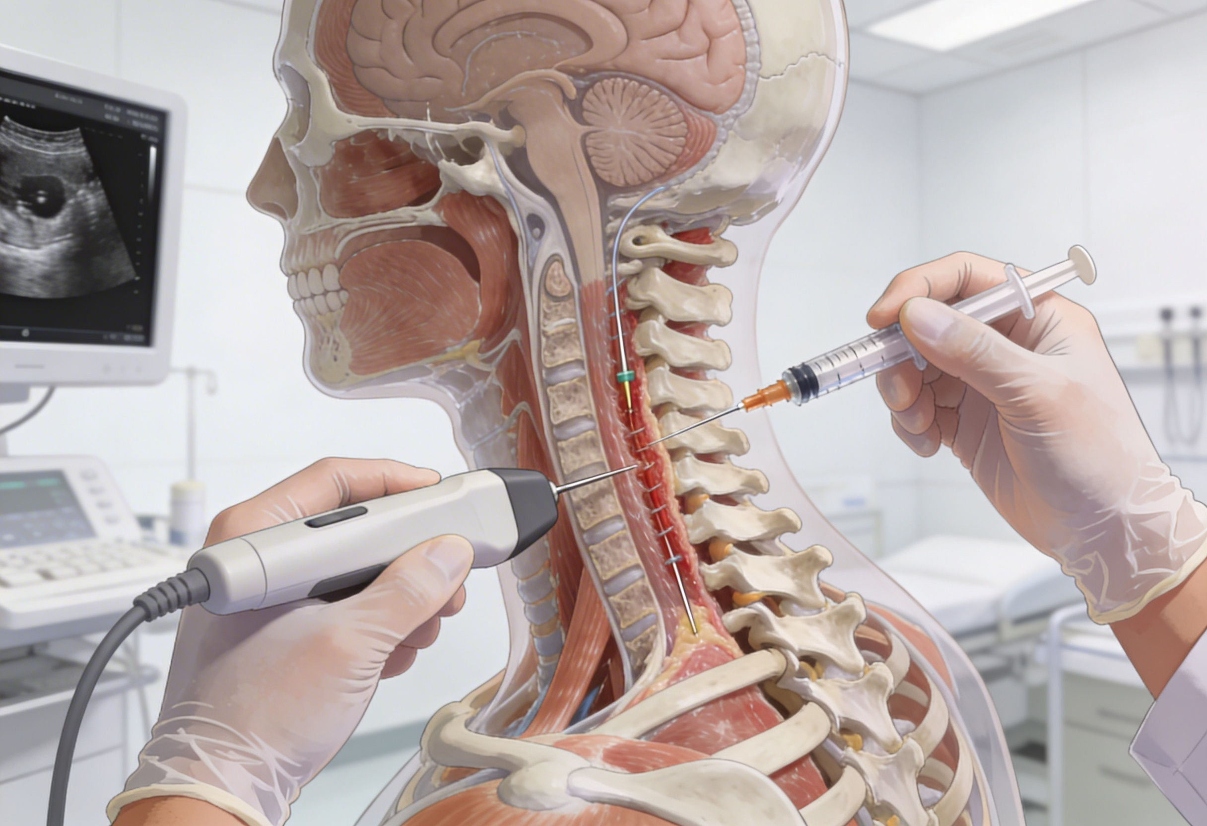 Ultrasound-guided prolotherapy injection into cervical ligaments