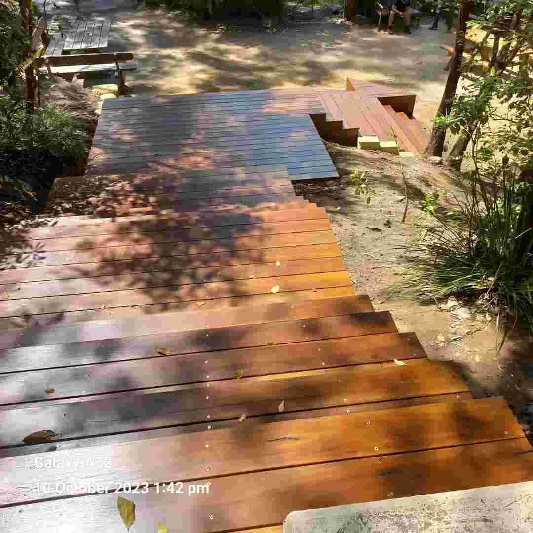 Spotted gum deck with outdoor seating area