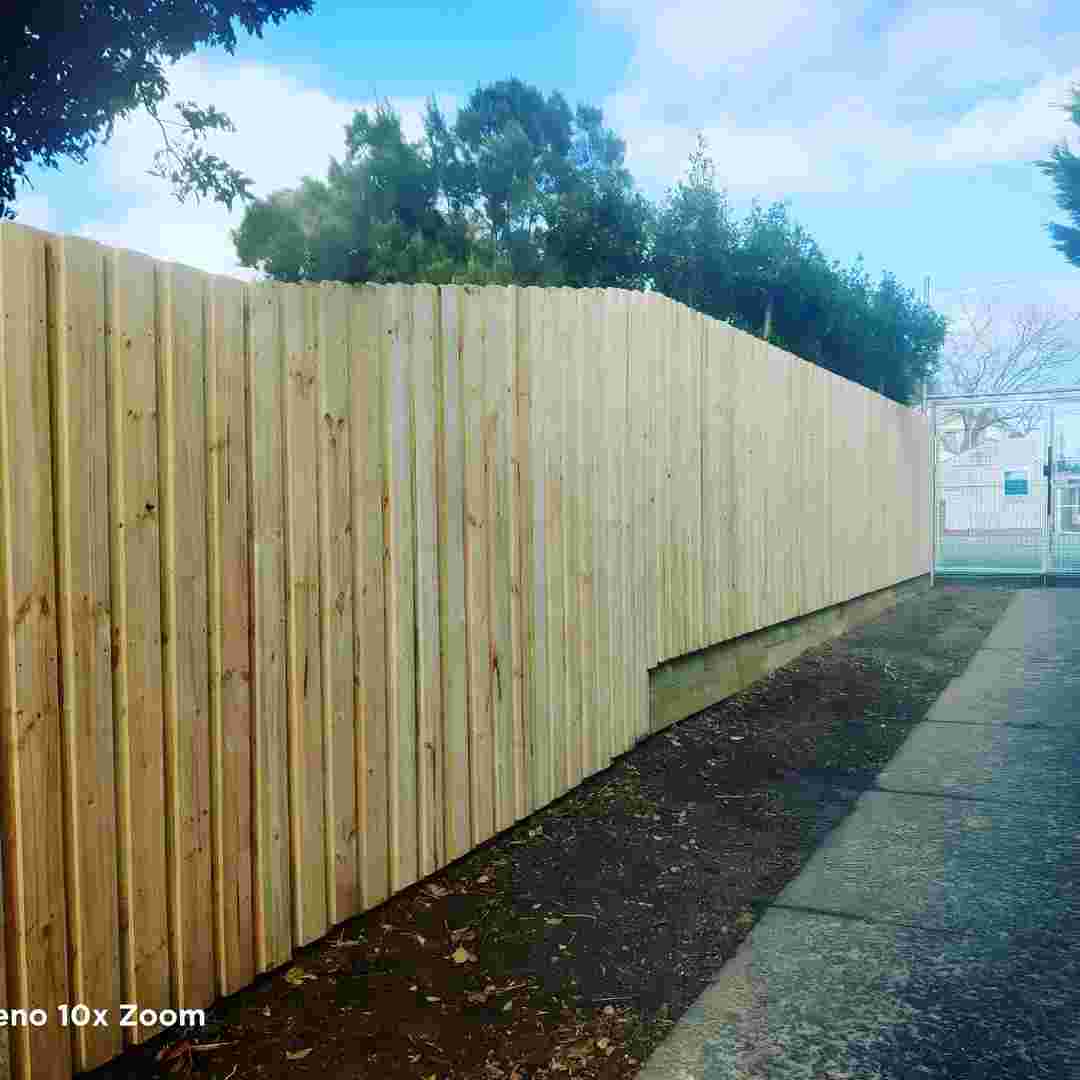 Fencing project along landscaped pathway