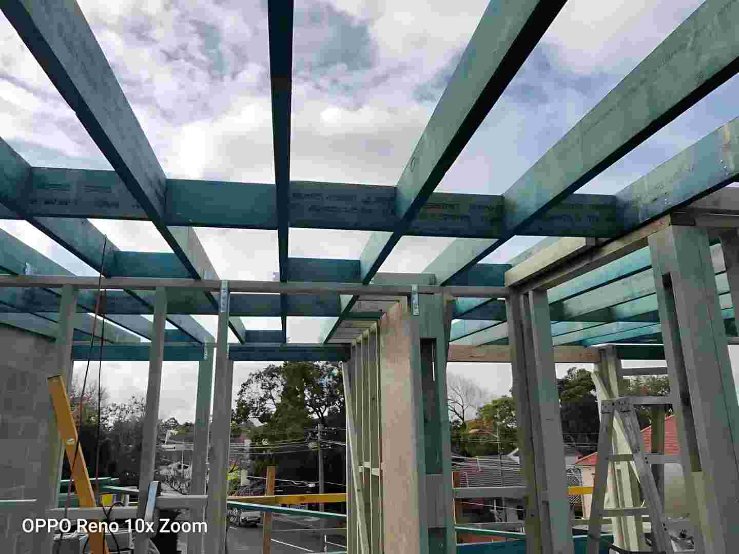 Outdoor dining pergola with weather protection