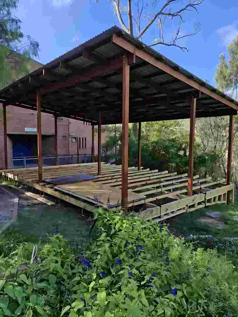 Architectural pergola complementing the home