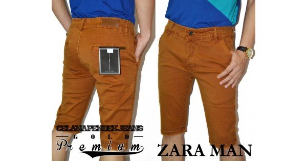  Celana  Pendek Jeans Permium Zara  Man Gold