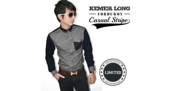  Kemeja  Casual Stripe Corduroy Limited Edition 