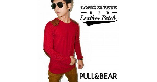 Long Sleeve Leather Patch Pull Bear 