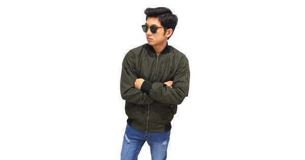  Jaket  Bomber Parasut  Dark Green