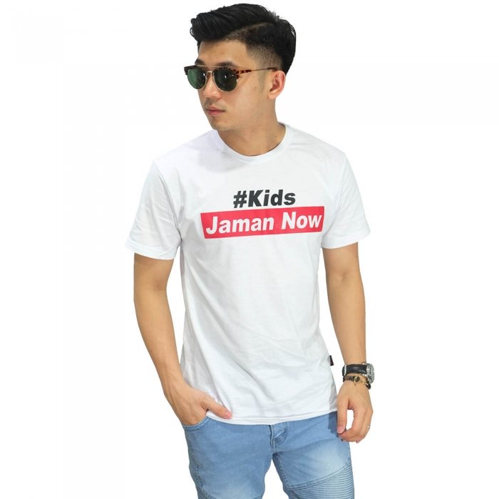  Kaos  Kids Jaman  Now  White Kaos  Pria