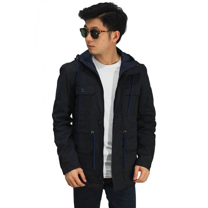 Jaket Parka Cool In Canvas Black Jaket Pria 