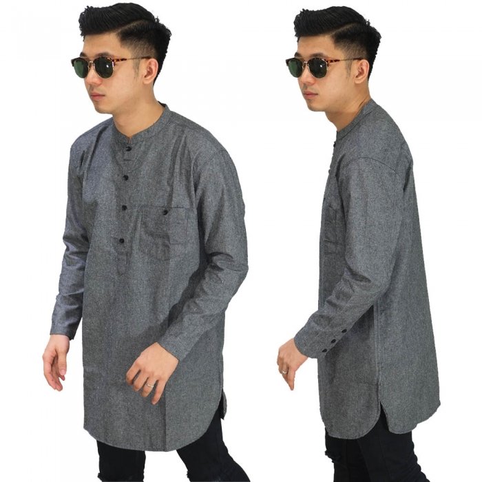  Baju  Koko Kurta Gamis Dark Grey  Baju  Muslim Pakistan