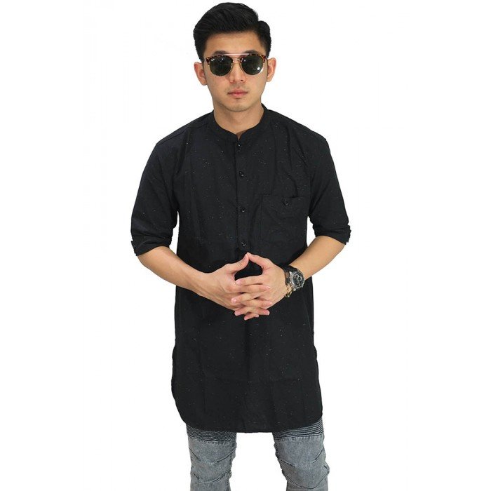  Baju Koko Kurta Gamis 3 4 Black Baju Muslim Pakistan