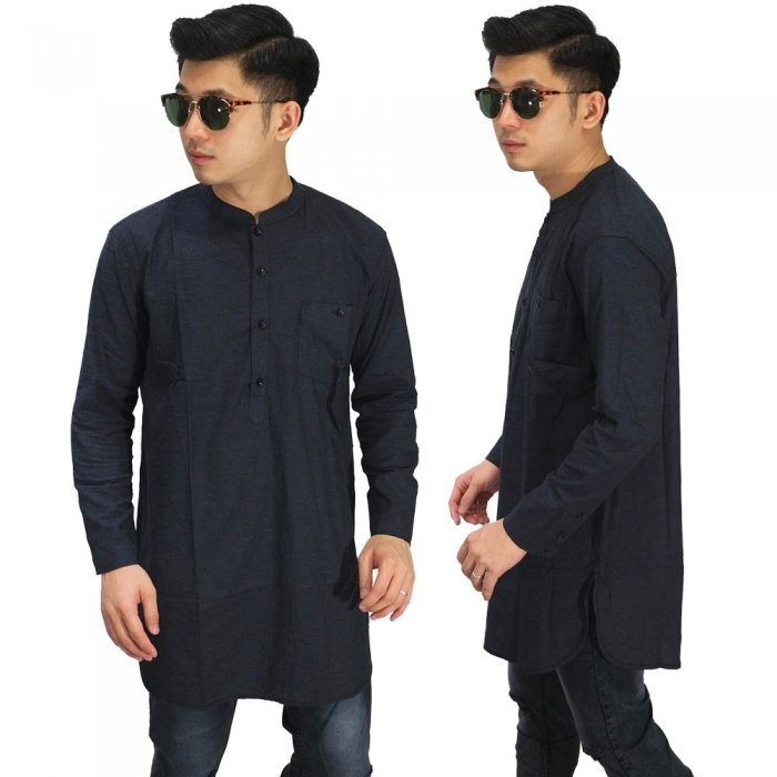  Baju  Koko  Kurta Gamis Dark Navy Baju  Muslim Pakistan