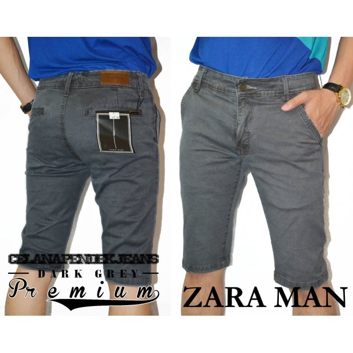  Celana Pendek Jeans Permium Zara Man Dark Grey