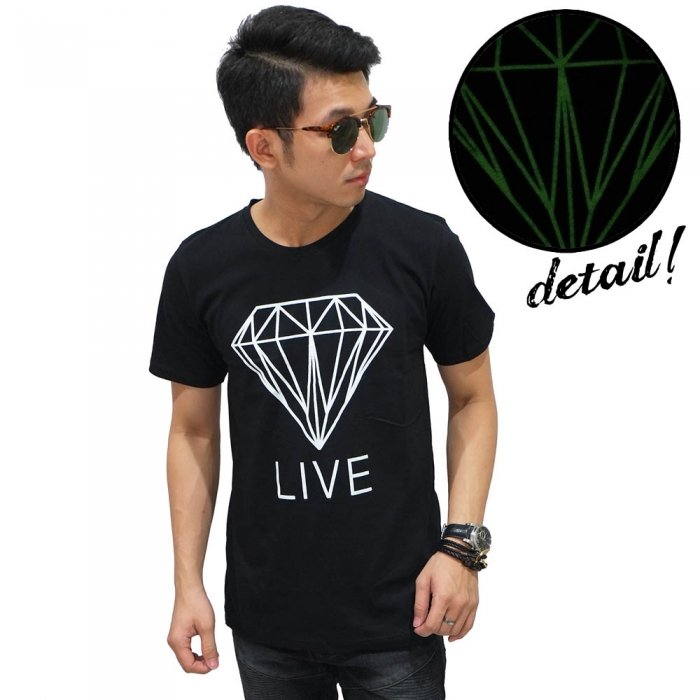  Kaos Glow In The Dark  Live Black Kaos  Pria