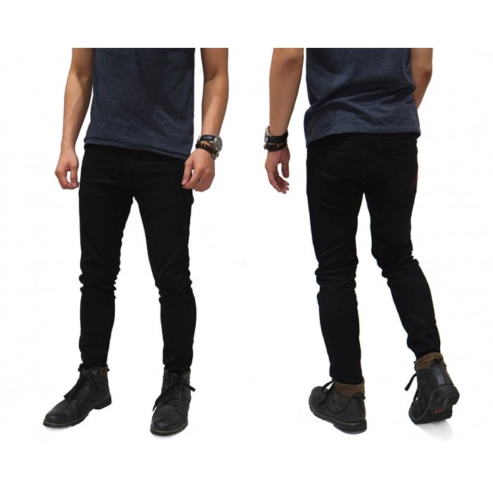  Celana Jeans Skinny  Hitam Polos