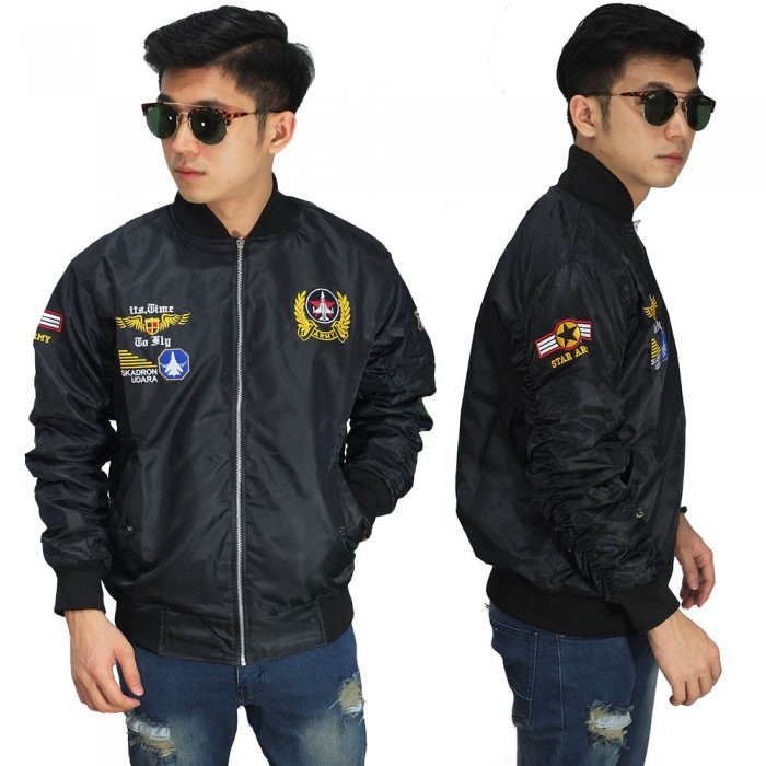  Jaket  Bomber  Star Army  Black