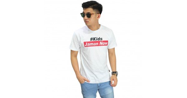  Kaos  Kids Jaman  Now  White Kaos  Pria