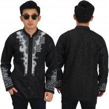  Baju Koko Kurta Gamis 3 4 Black Baju Muslim Pakistan