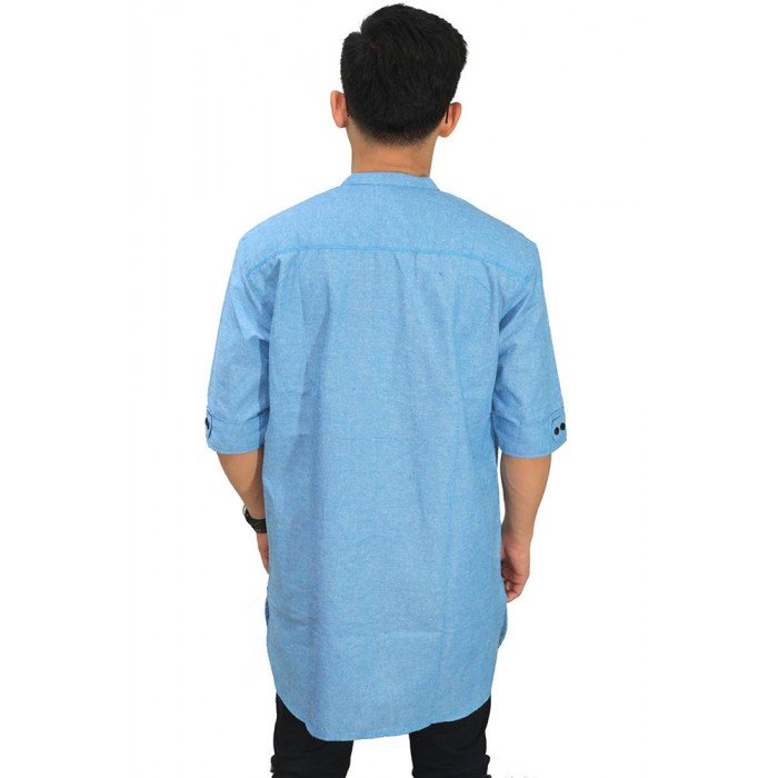  Baju  Koko  Kurta  Gamis 3 4 Soft Blue Baju  Muslim Pakistan