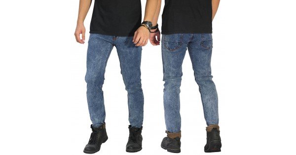  Celana  Jeans Polos  Dark Blue Washed Celana  Fashion Terbaru