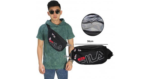 Waist Bag Fila Blocking Hipsack Black Tas  Pria 