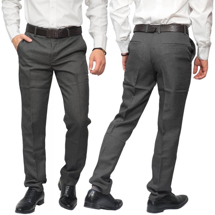  Celana  Bahan  Formal Panjang  Slimfit Abu Tua Celana  Kerja P