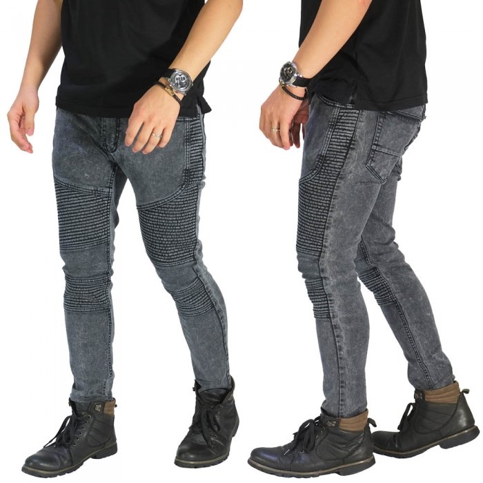 Jeans Biker Extend Washed Grey Celana  Jeans Terbaru