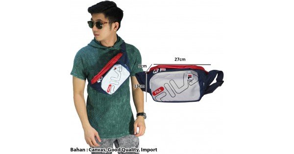 Waist Bag Fila  Blocking Hipsack Navy Tas Pria 