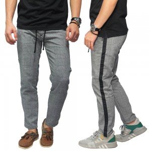 Celana Panjang Chino Plaid Track Grey