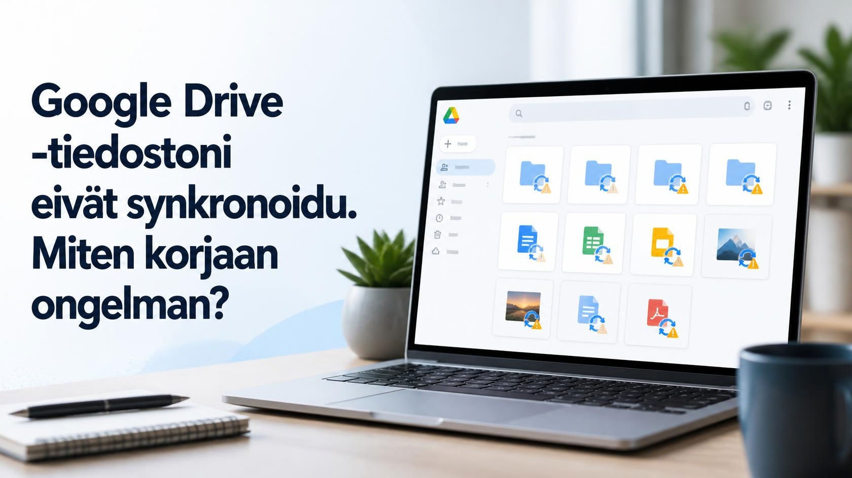 Google Drive -tiedostoni eivät synkronoidu. Miten korjaan ongelman?