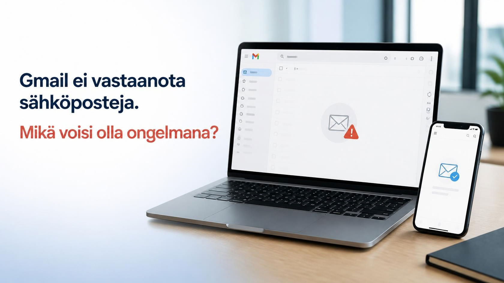 Gmail ei vastaanota sähköposteja. Mikä voisi olla ongelmana?
