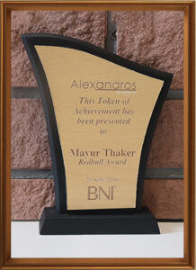 Alexxandors-BNI award