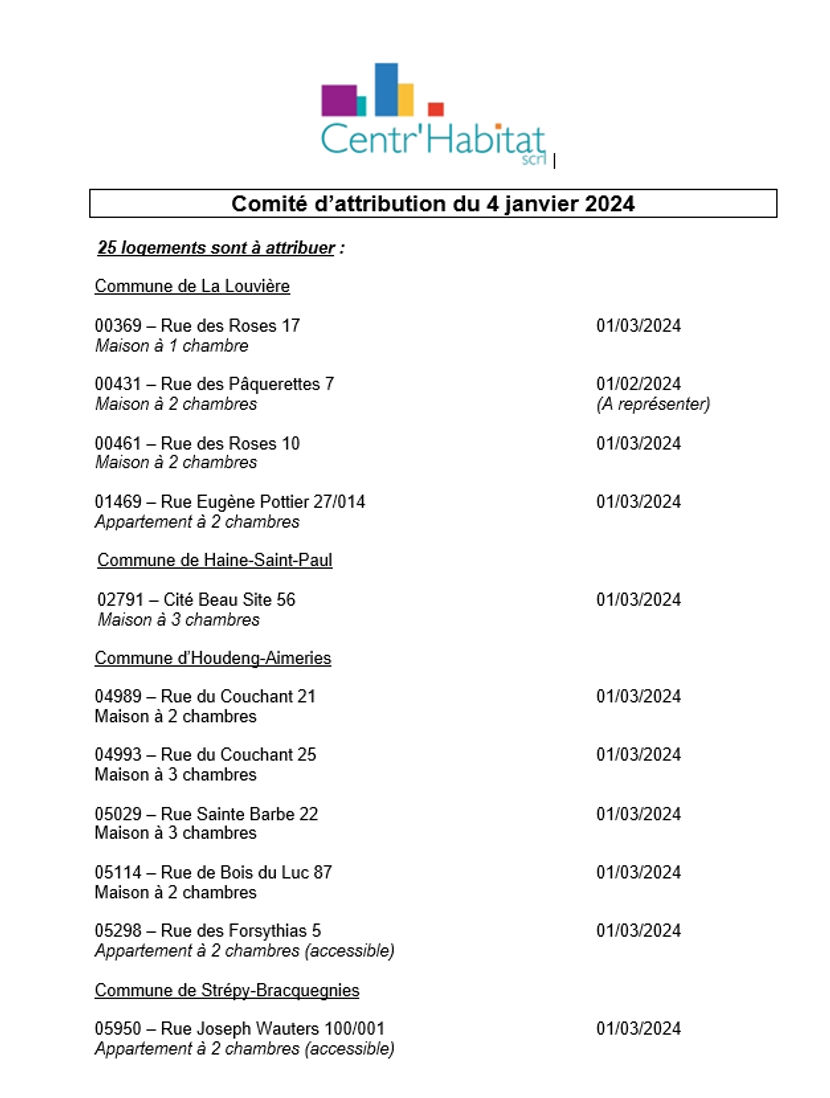 Attributions janvier 2024