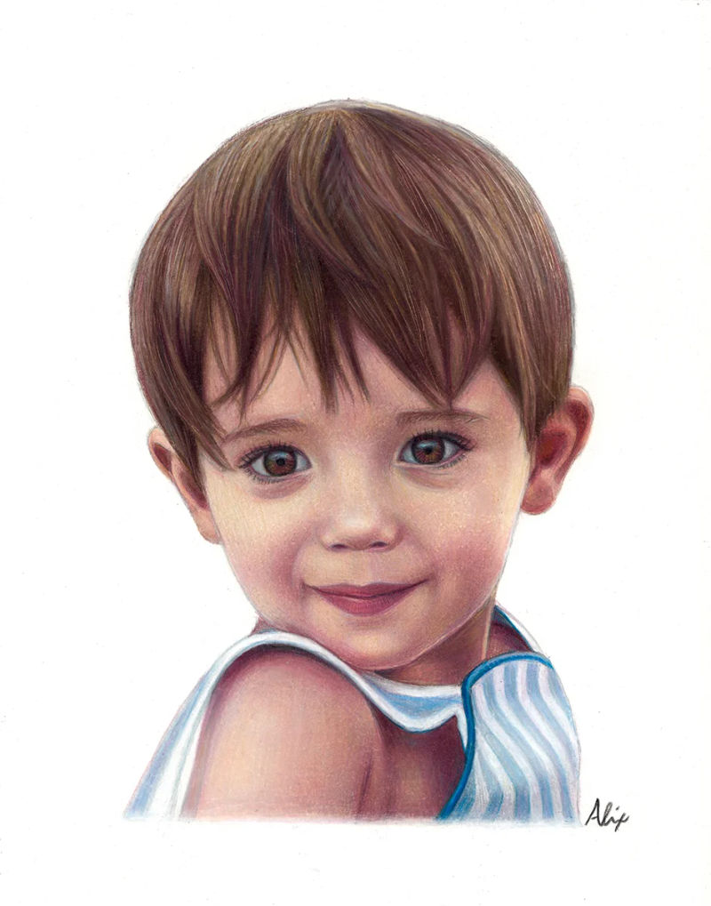 Everett, a realistic colored pencil drawing by Alix Fuerst