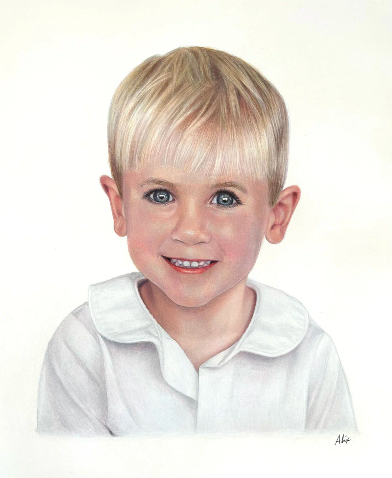 blondeboy, a realistic colored pencil drawing by Alix Fuerst