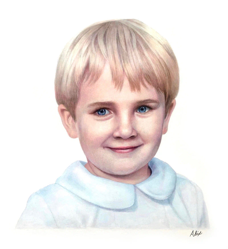 blondekid, a realistic colored pencil drawing by Alix Fuerst