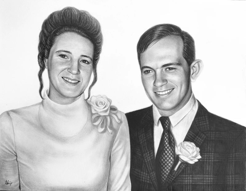 wedding graphite, a realistic colored pencil drawing by Alix Fuerst