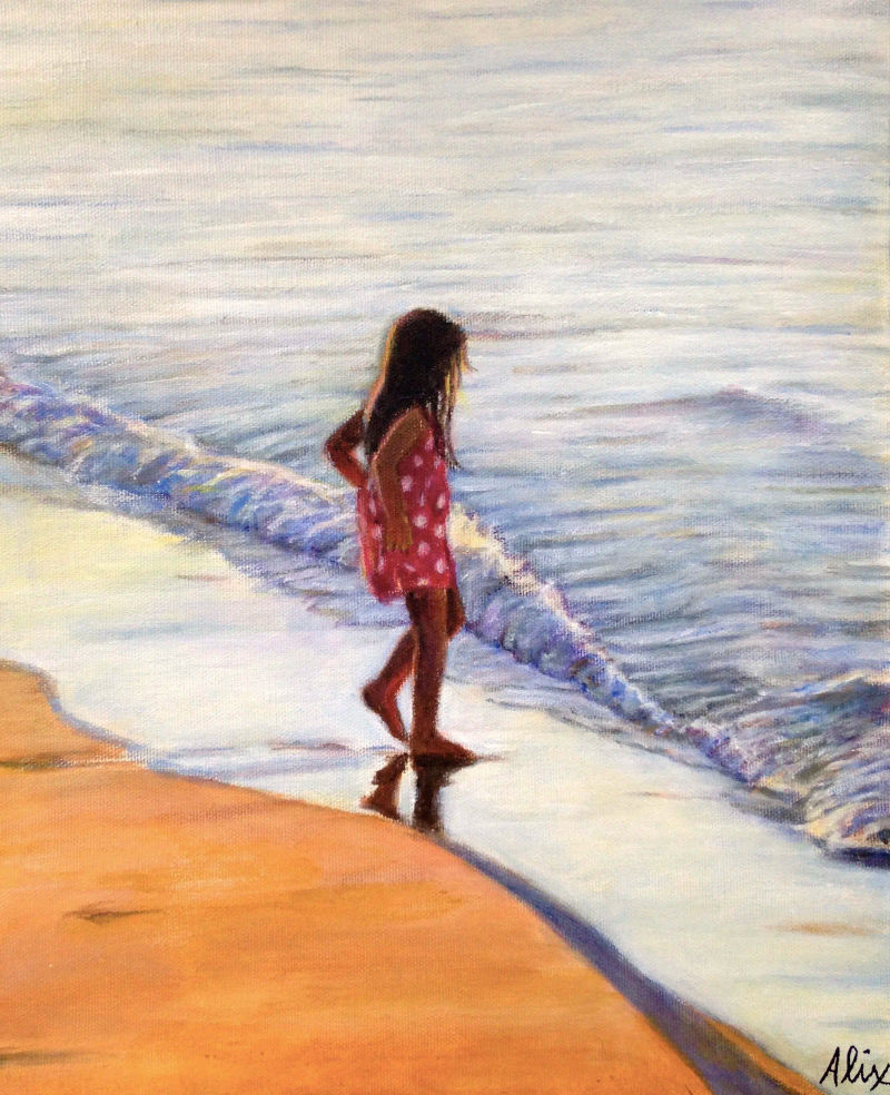 Beach, a realistic colored pencil drawing by Alix Fuerst
