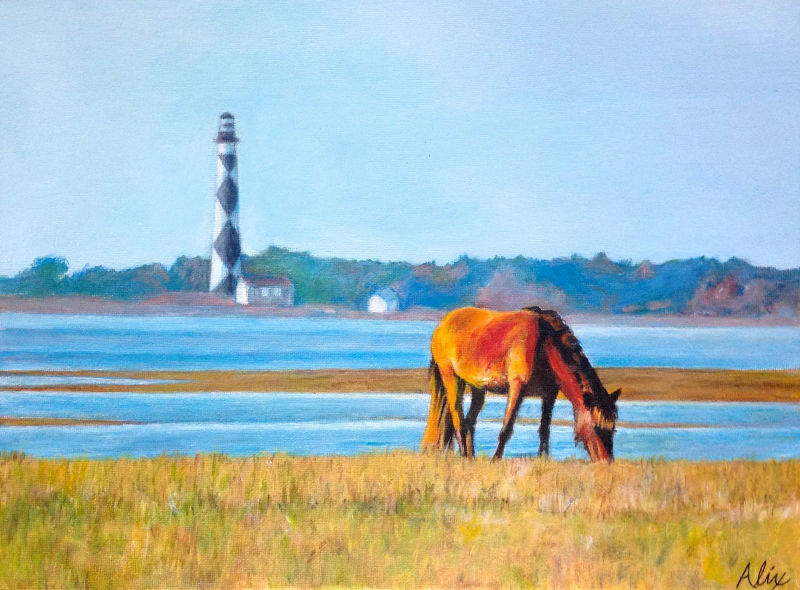 Shackleford Pony, a realistic colored pencil drawing by Alix Fuerst