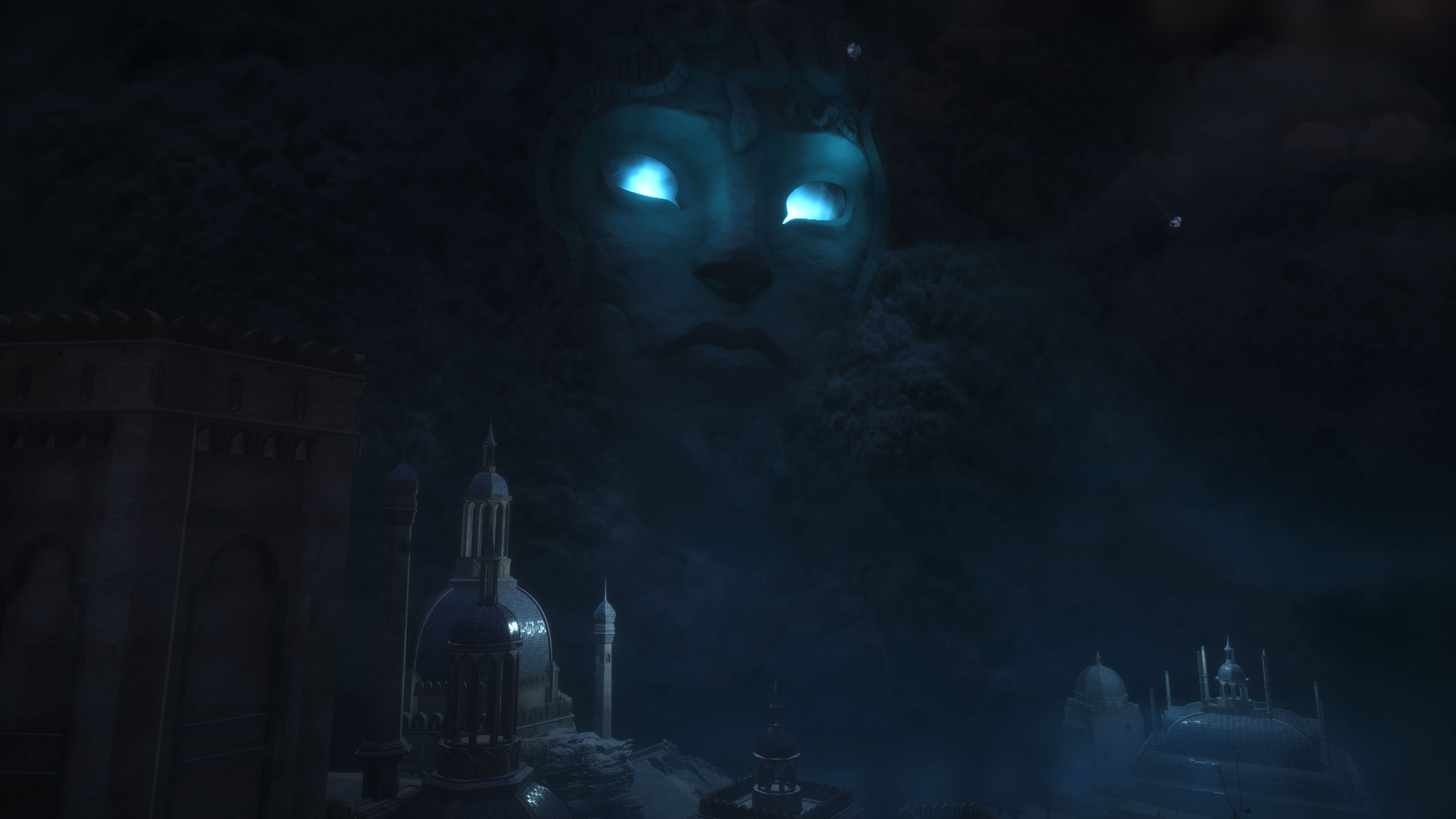 a smoky cloud forming a woman's face