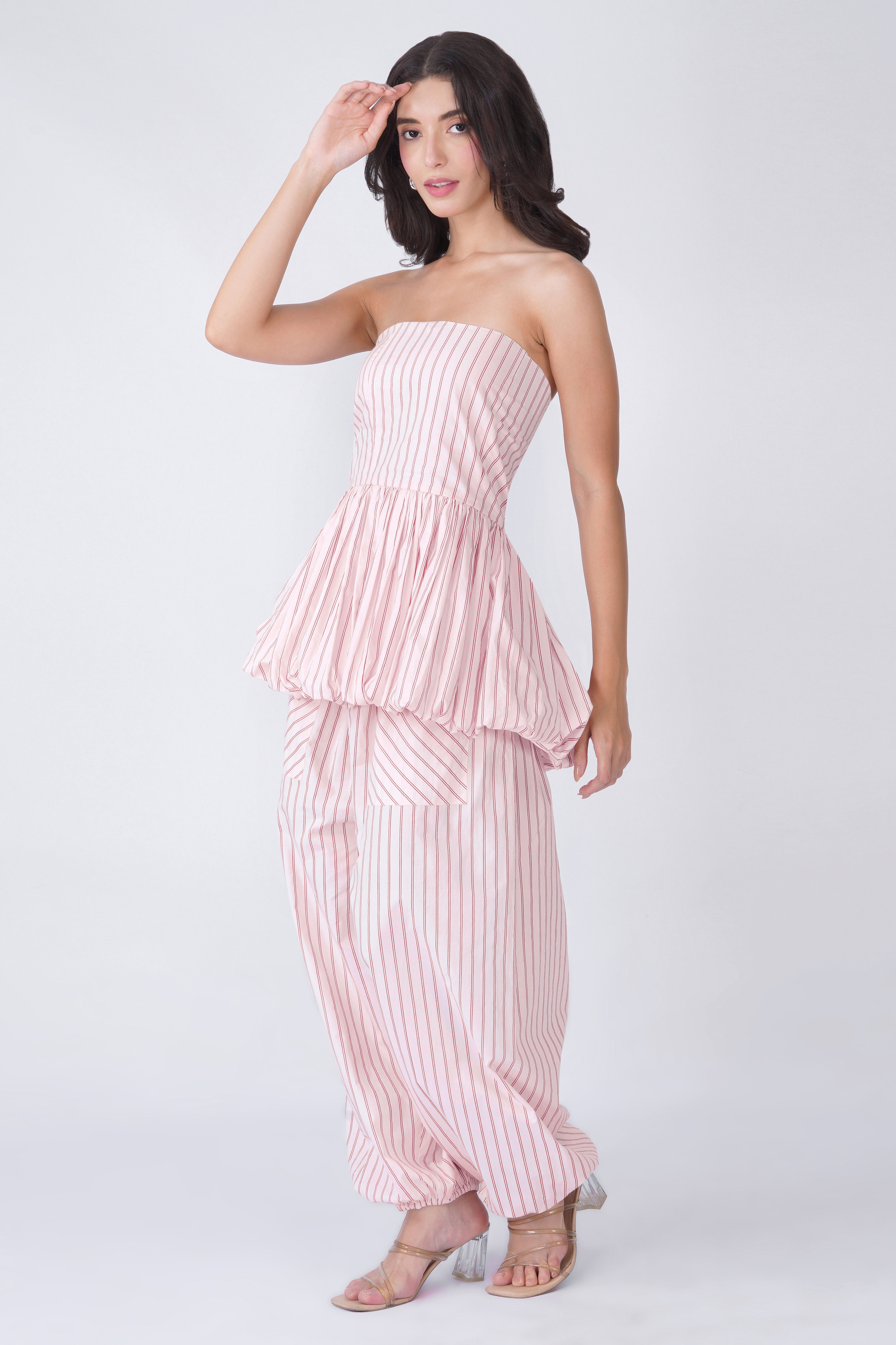 Cotton Stripe Cofartable Baloon Coord Set