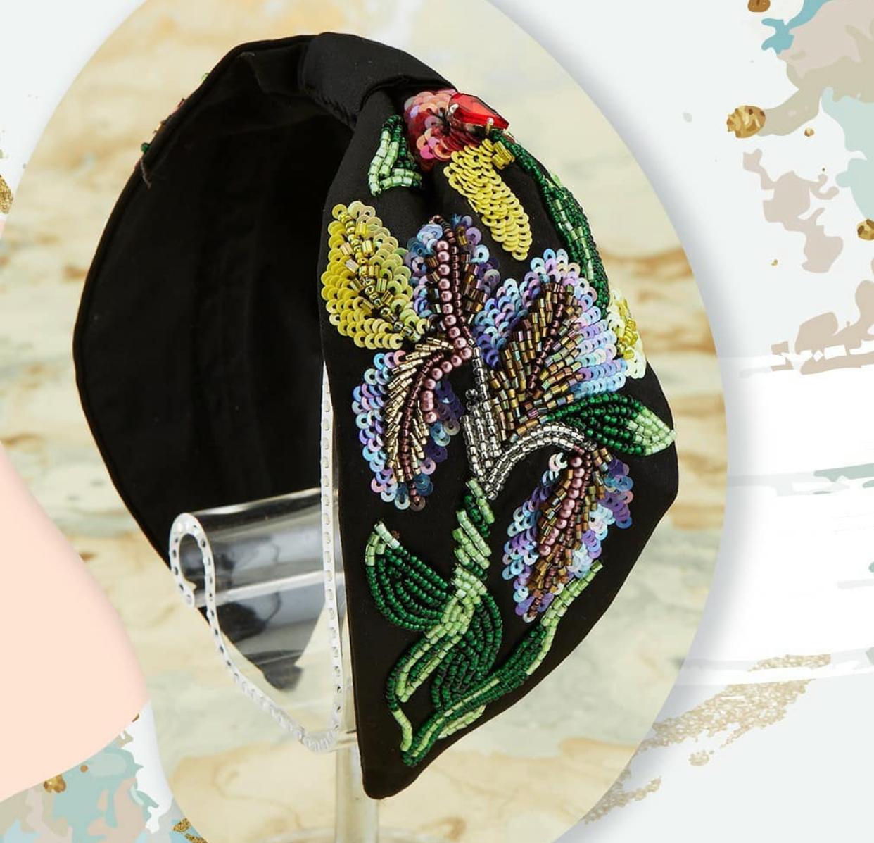 Women's multiple colour Floral Embroidery Hair Band
