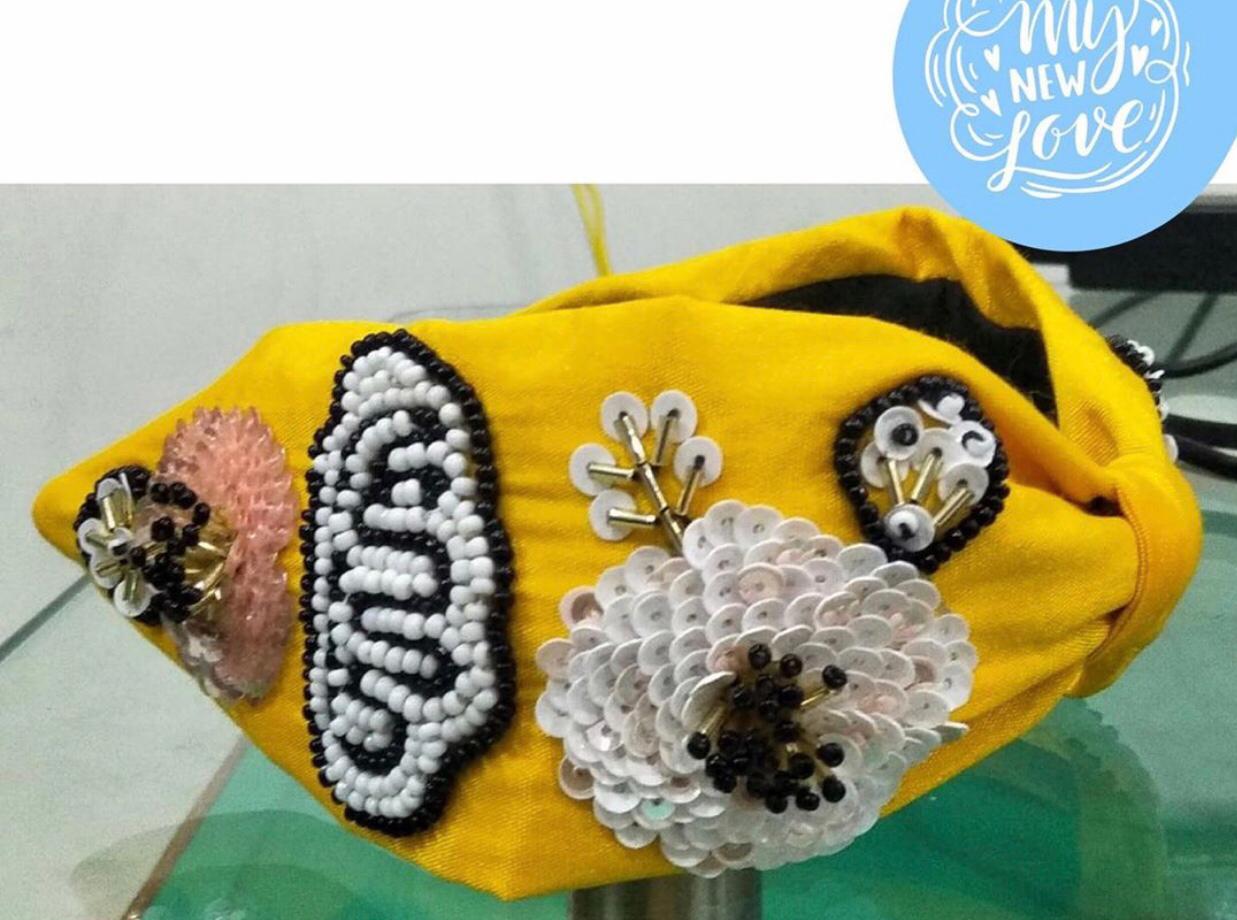Women's multiple colour Floral Embroidery Hair Band