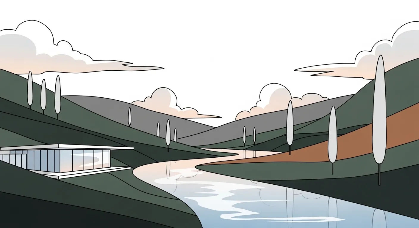 Modern landscape drawing