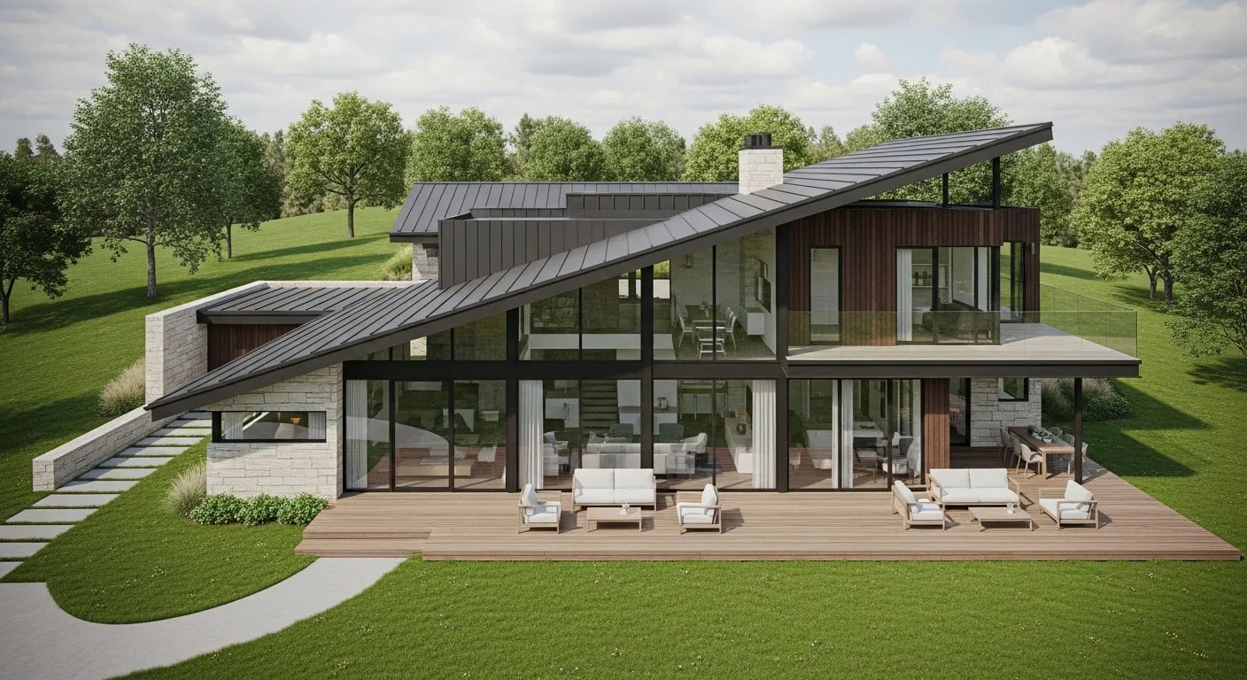 Modern Sloped Roof House Plans Angular Designs