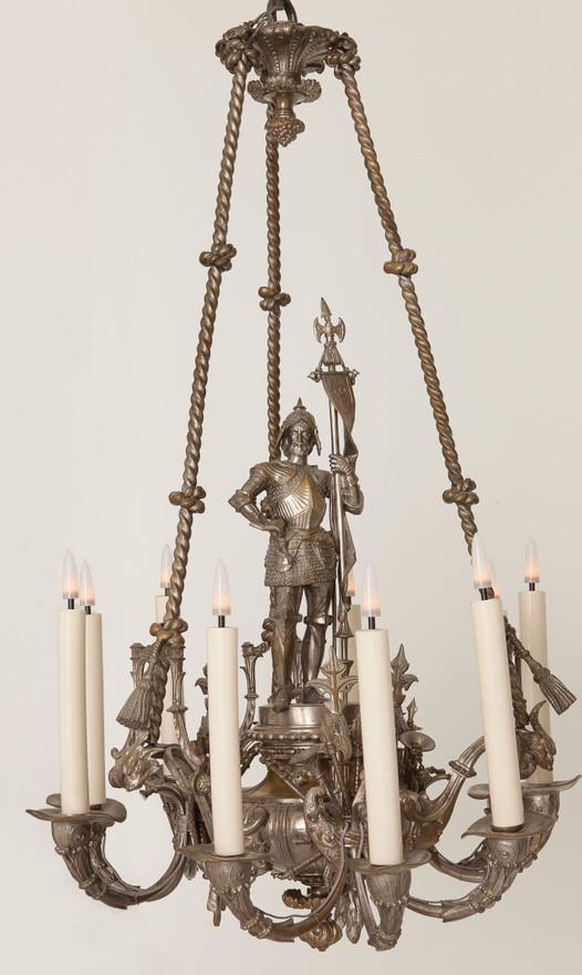 Knight in armor chandelier by Gechter