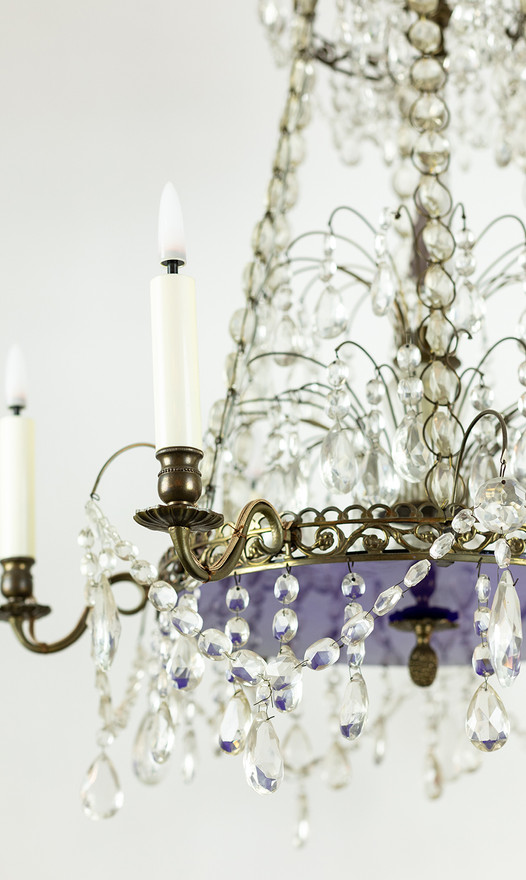 Baltic chandelier with purple glass