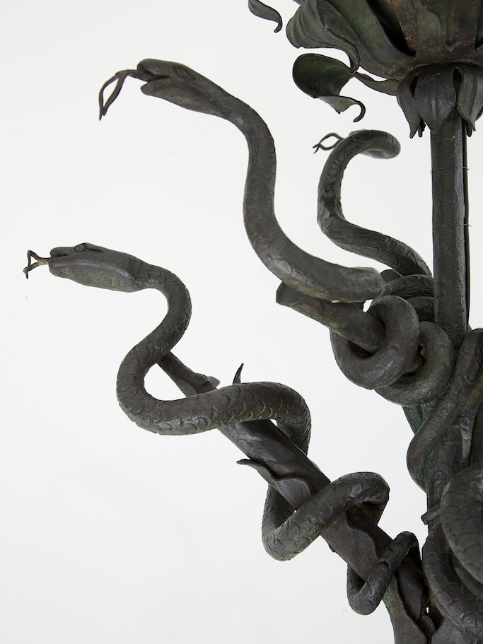 Snake wrought iron floor lamp