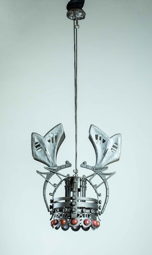 Red Liberty Italian Dragonflies chandelier, Mazzucotelli