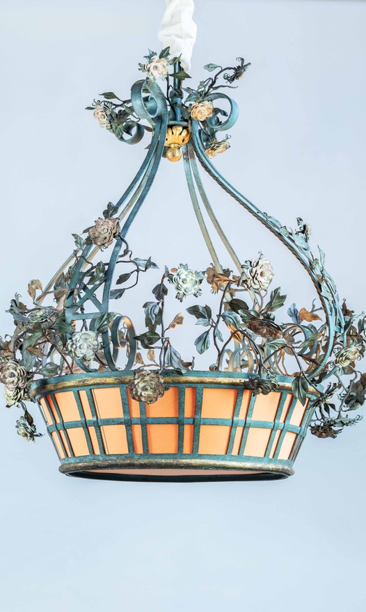 Lustre Panier et fleurs