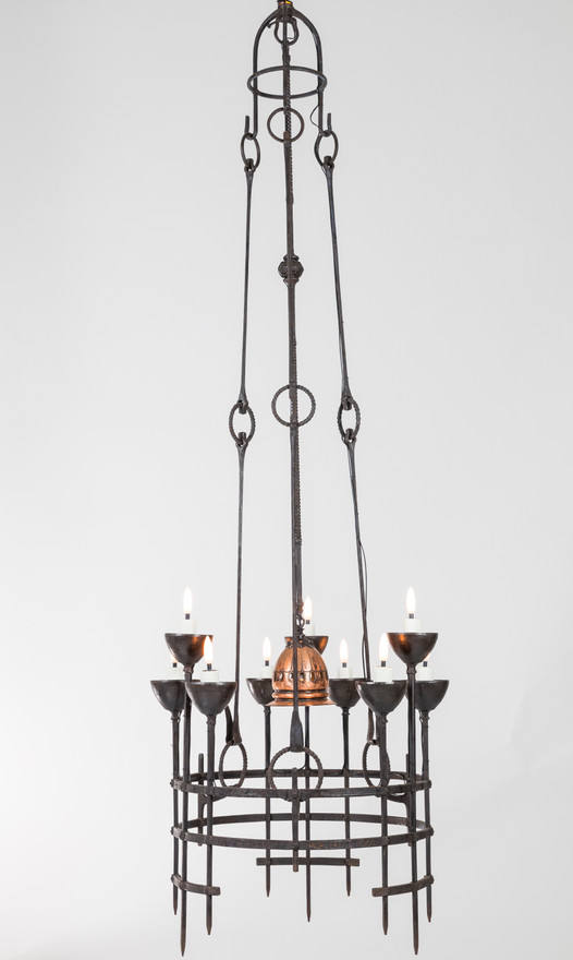 Wrought iron Chandelier with Copper