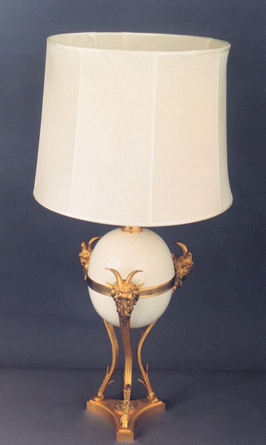 Table Lamp with Ram Heads